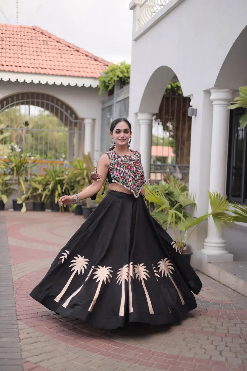 Palm Motif Gota Lehenga Set