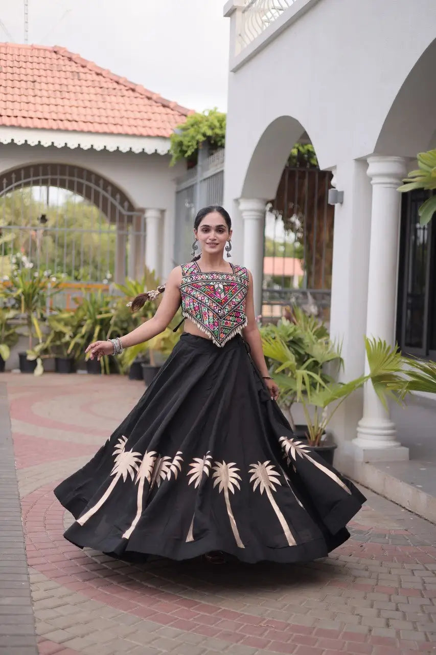 Palm Motif Gota Lehenga Set