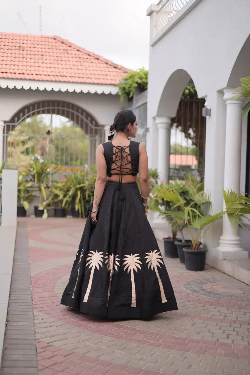 Palm Motif Gota Lehenga Set