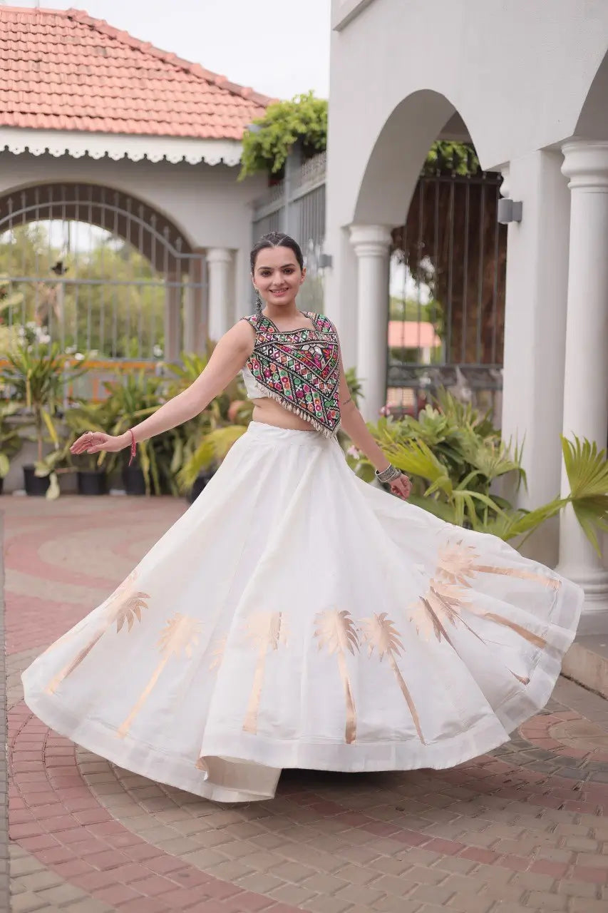 Palm Motif Gota Lehenga Set
