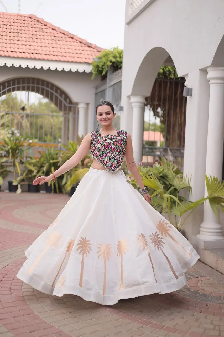 Palm Motif Gota Lehenga Set