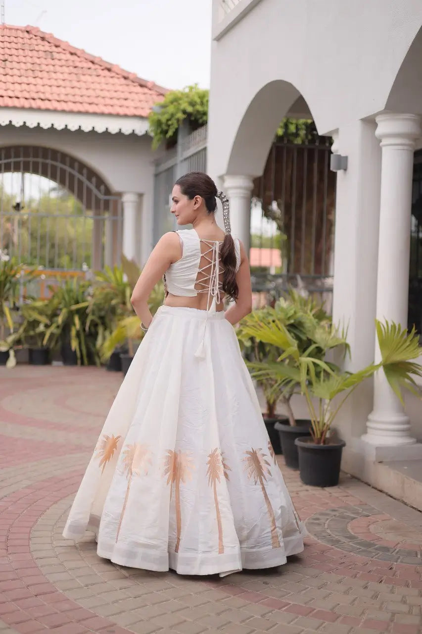 Palm Motif Gota Lehenga Set