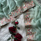 Pastel Embroidered Moss Chiffon Saree for Wedding and Festive Wear