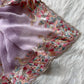 Pastel Embroidered Moss Chiffon Saree for Wedding and Festive Wear
