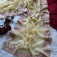 Pastel Embroidered Moss Chiffon Saree for Wedding and Festive Wear