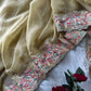 Pastel Embroidered Moss Chiffon Saree for Wedding and Festive Wear
