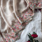 Pastel Embroidered Moss Chiffon Saree for Wedding and Festive Wear