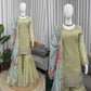 Pastel Floral Embroidered Sharara Suit Set