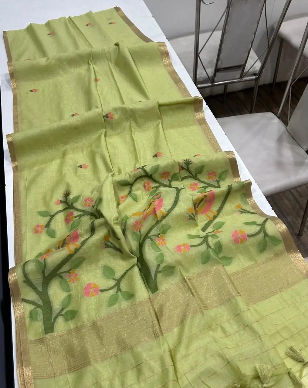 Pastel Jamdani Weave Saree for Summer, Festive and Day Occasion Wear