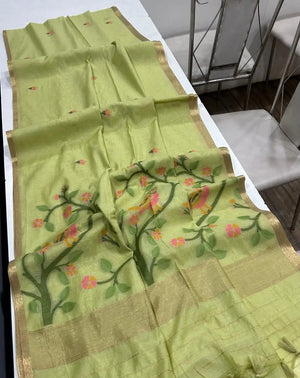 Pastel Jamdani Weave Saree for Summer, Festive and Day Occasion Wear