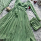 Pastel Mint Green & Lavender Georgette Anarkali Suit Set with 8 Meter Flair & Mirror Lace Dupatta