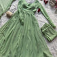 Pastel Mint Green & Lavender Georgette Anarkali Suit Set with 8 Meter Flair & Mirror Lace Dupatta