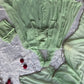 Pastel Mint Green & Lavender Georgette Anarkali Suit Set with 8 Meter Flair & Mirror Lace Dupatta