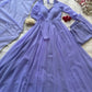 Pastel Mint Green & Lavender Georgette Anarkali Suit Set with 8 Meter Flair & Mirror Lace Dupatta