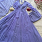 Pastel Mint Green & Lavender Georgette Anarkali Suit Set with 8 Meter Flair & Mirror Lace Dupatta
