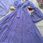 Pastel Mint Green & Lavender Georgette Anarkali Suit Set with 8 Meter Flair & Mirror Lace Dupatta