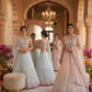 Pastel Organza Embroidered Lehenga Choli Set for Wedding and Festive Occasions