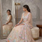 Pastel Organza Embroidered Lehenga Choli Set for Wedding and Festive Occasions