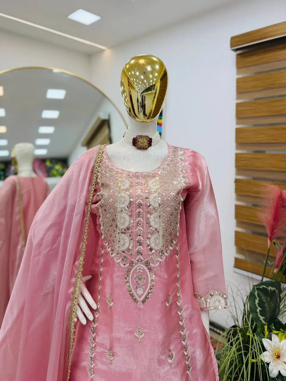 Pastel Shade Orgenza Sequin Sharara Set