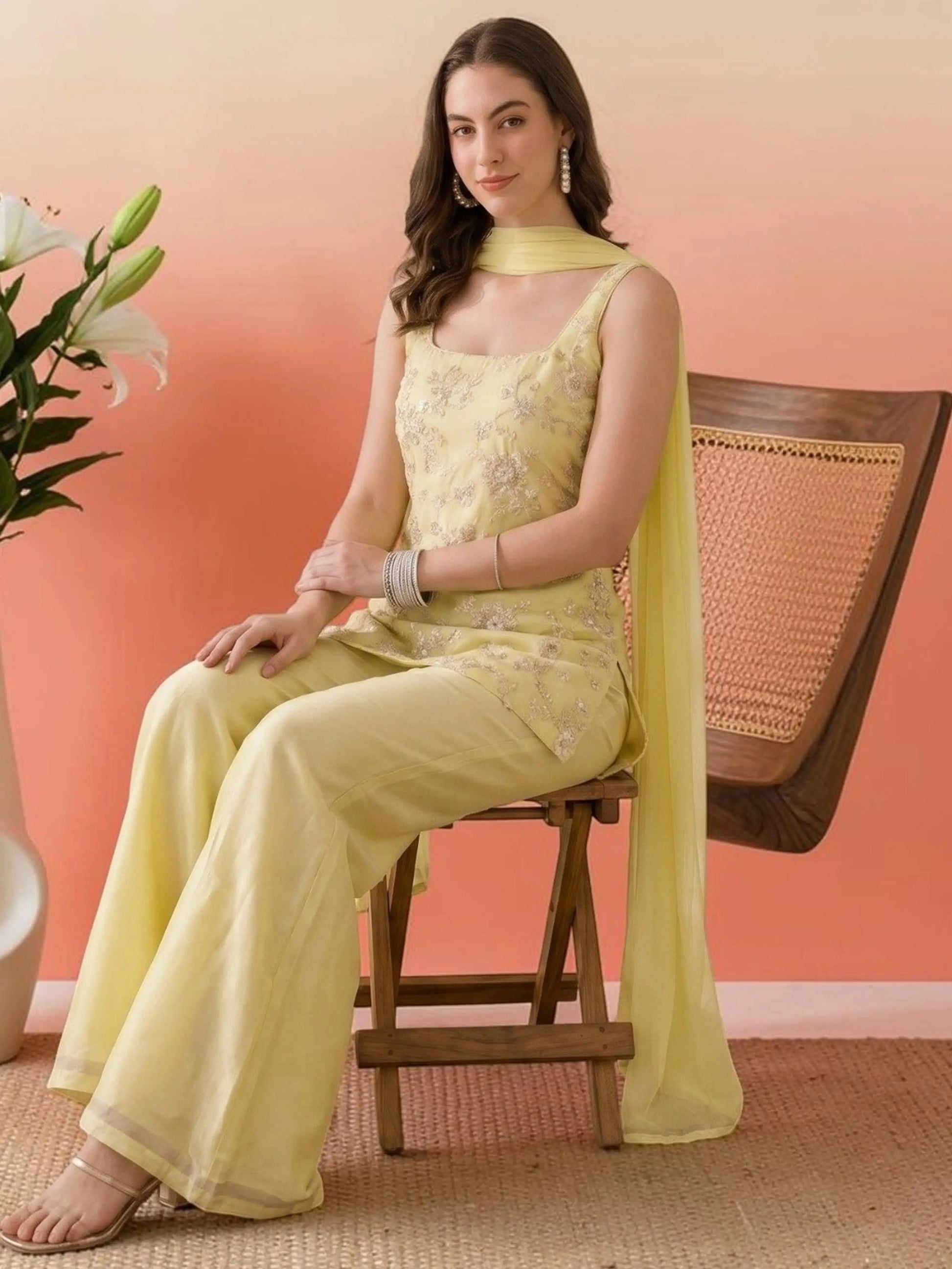 Pastel Yellow Corset Co-ord Set