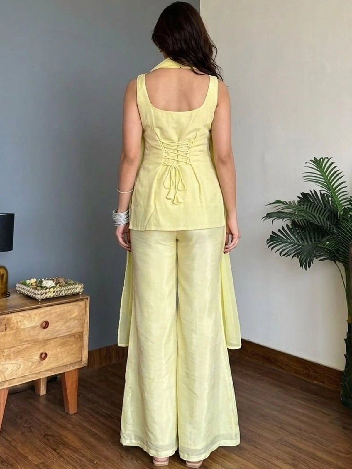 Pastel Yellow Corset Co-ord Set