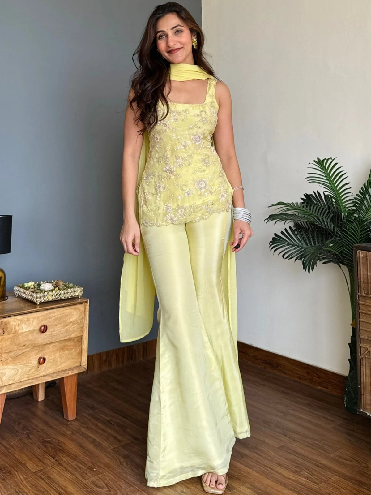 Pastel Yellow Corset Co-ord Set