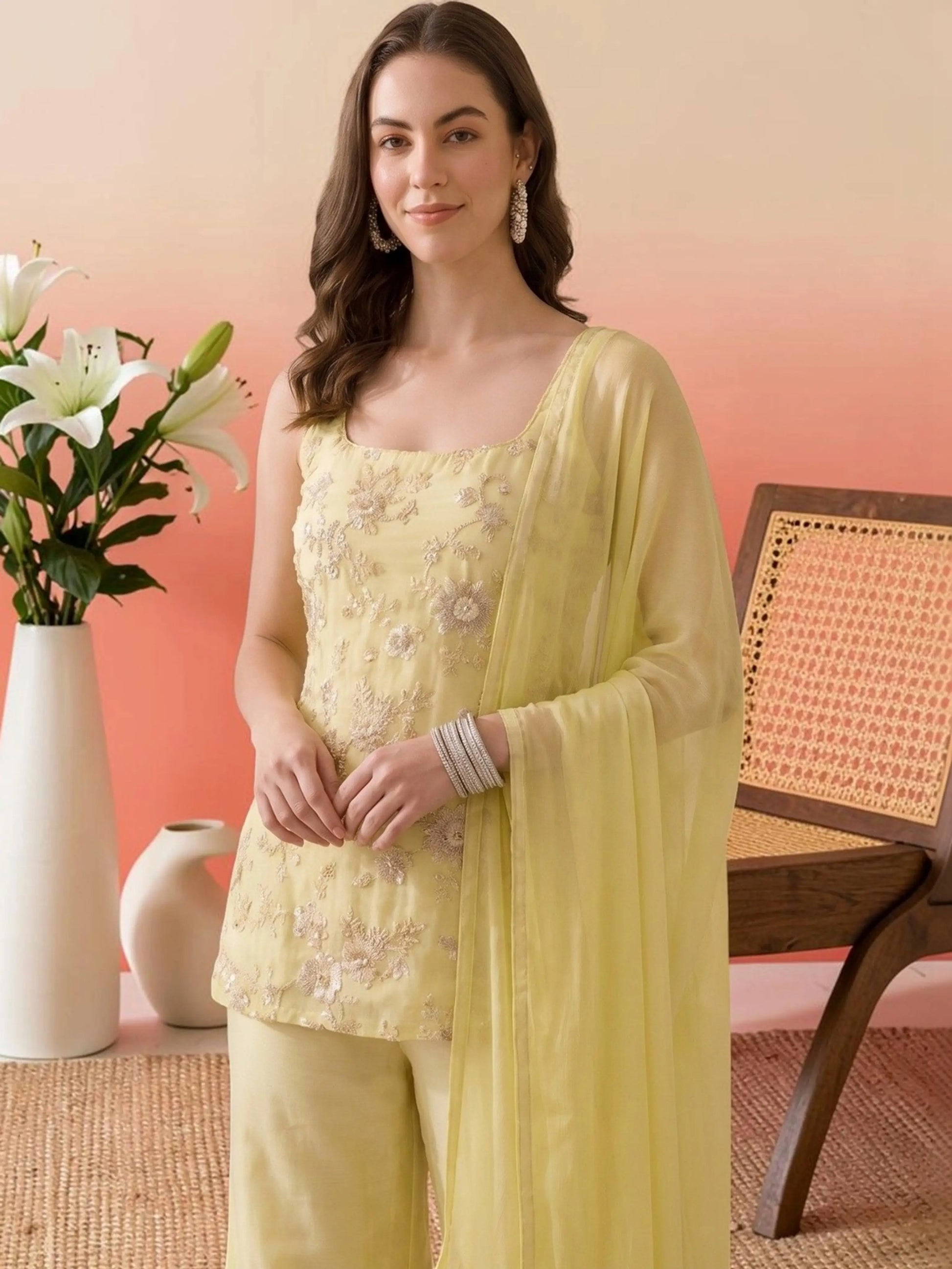 Pastel Yellow Corset Co-ord Set