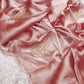 Peach Pink Organza Silk Saree with Cut Dana Hand Work, Golden Moti Border & Blouse Piece
