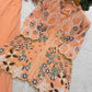 Peach Sequin Floral Kurti Palazzo Set