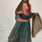 Peach Teal Peacock Sharara