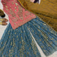 Peach Teal Peacock Sharara