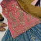 Peach Teal Peacock Sharara