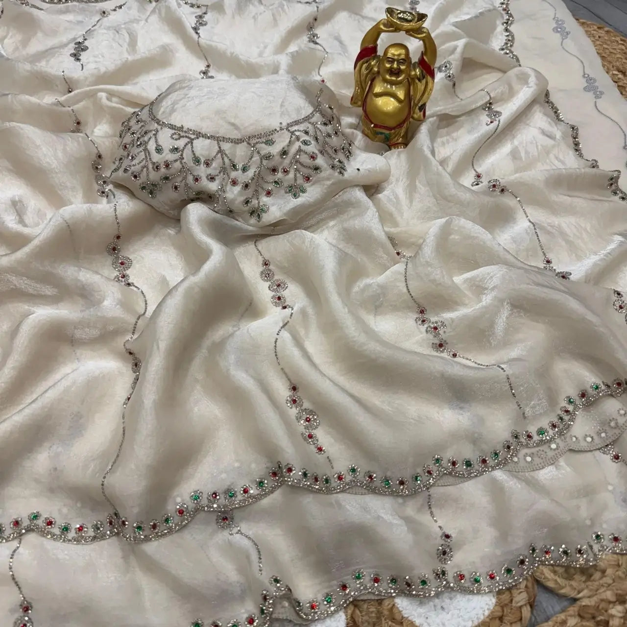 Pearl Jarkan Stone Saree