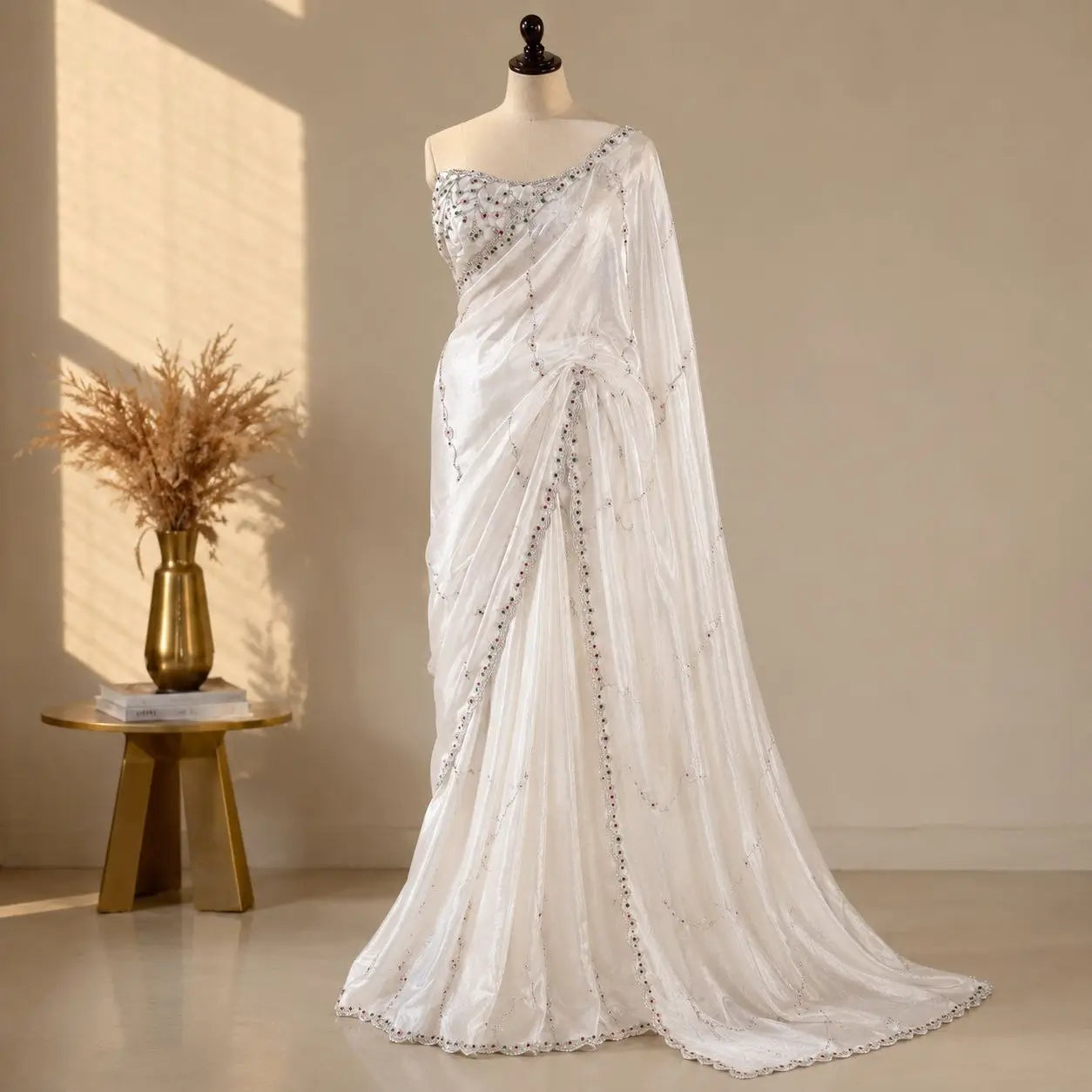 Pearl Jarkan Stone Saree