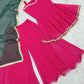 Pink Bandhej Peplum Set