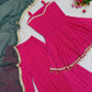 Pink Bandhej Peplum Set