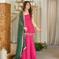 Pink Bandhej Peplum Set