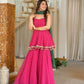 Pink Bandhej Peplum Set
