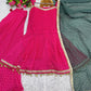 Pink Bandhej Peplum Set