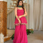 Pink Bandhej Peplum Set