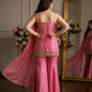 Pink Fandy Fabric Sharara Set With Dupatta