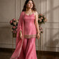 Pink Fandy Fabric Sharara Set With Dupatta