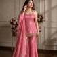 Pink Fandy Fabric Sharara Set With Dupatta