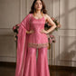 Pink Fandy Fabric Sharara Set With Dupatta