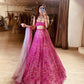 Pink Floral Sequin Lehenga Set