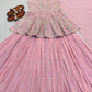 Pink Peplum Embroidered Lehenga