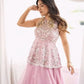 Pink Peplum Embroidered Lehenga
