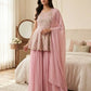 Pink Peplum Embroidered Lehenga