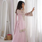 Pink Silk Mirror Work Sharara Set With Dupatta