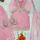 Pink Silk Mirror Work Sharara Set With Dupatta